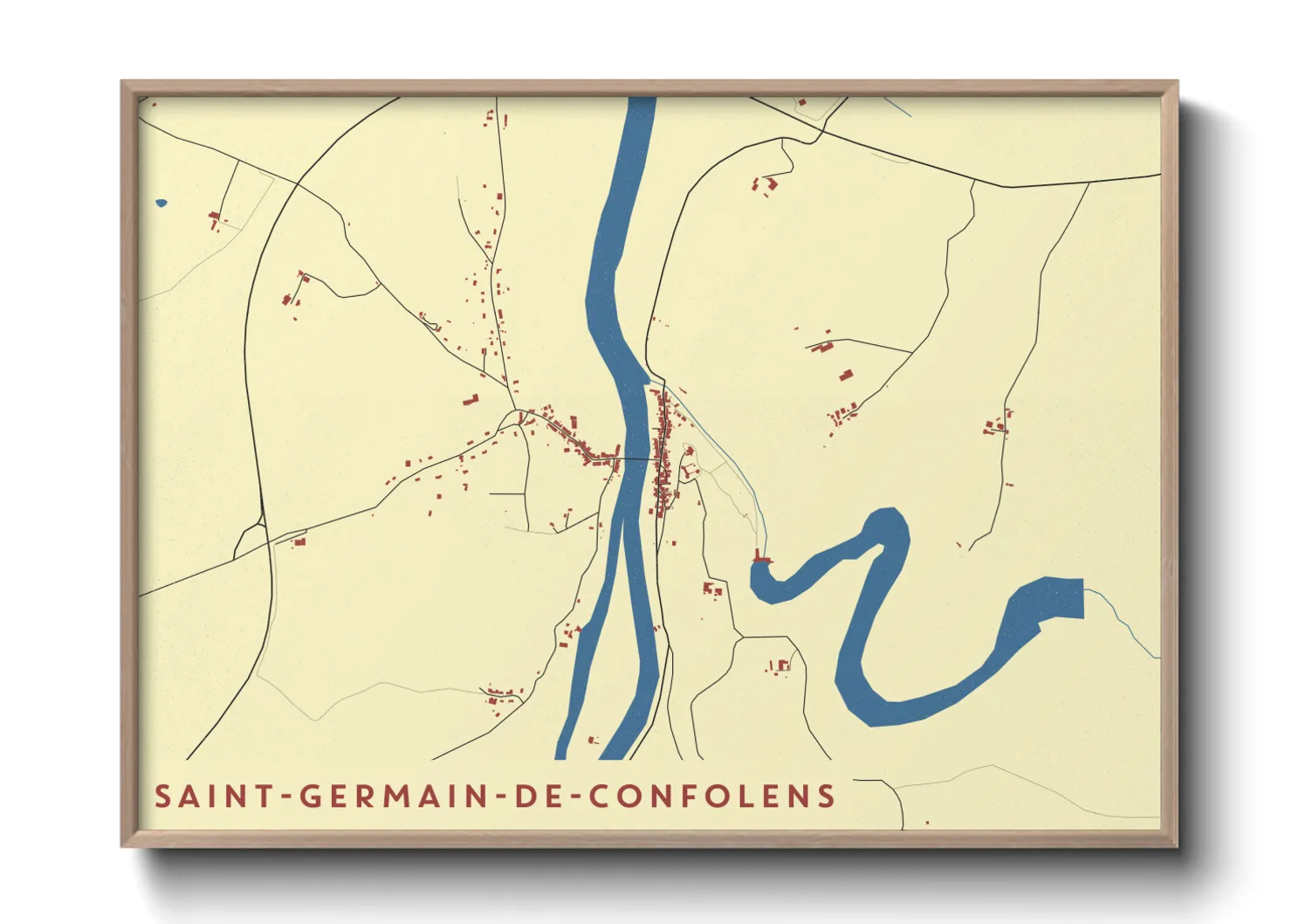 Une affiche de carte sur Saint-Germain-de-Confolens