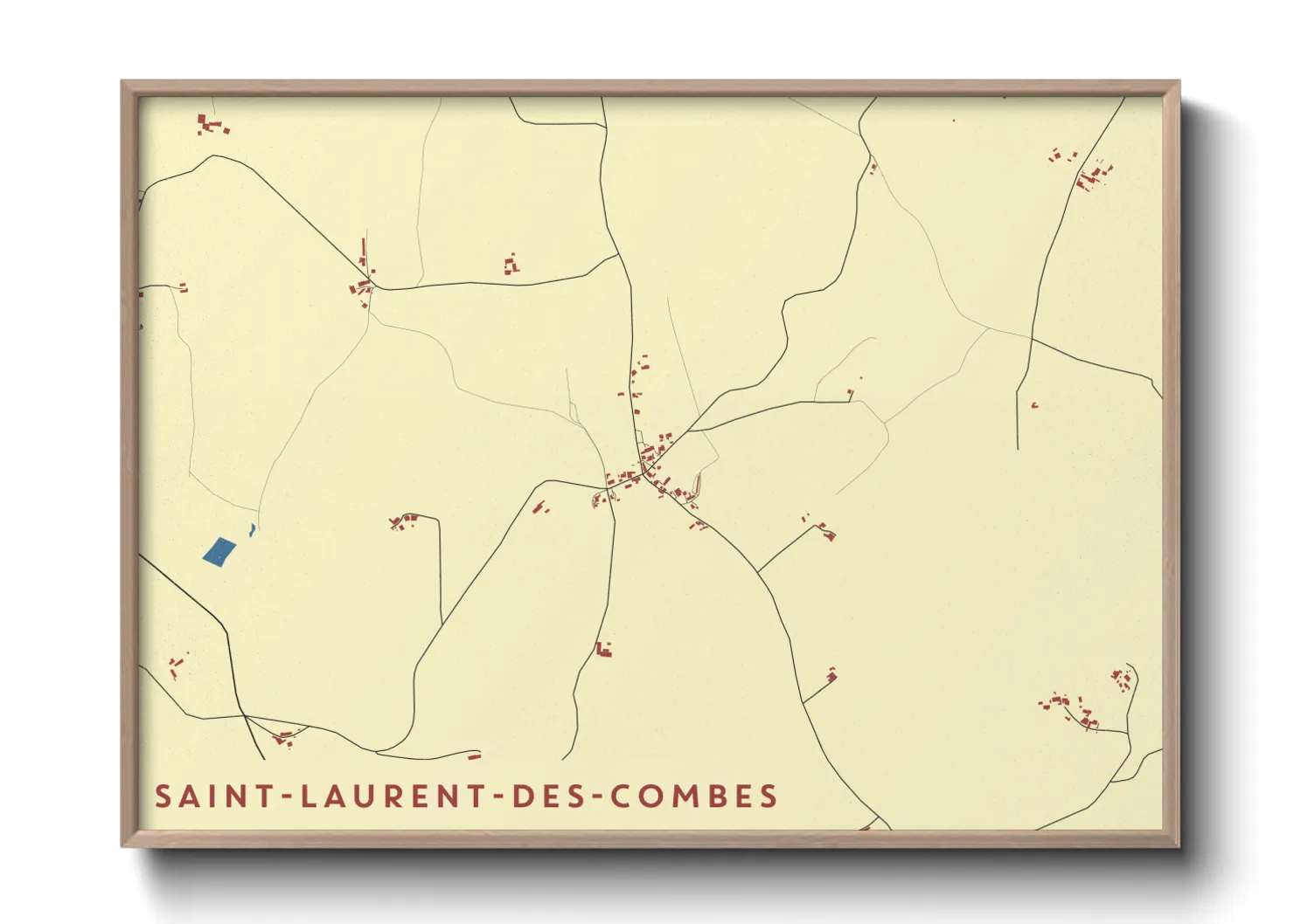 Une affiche de carte sur Saint-Laurent-des-Combes