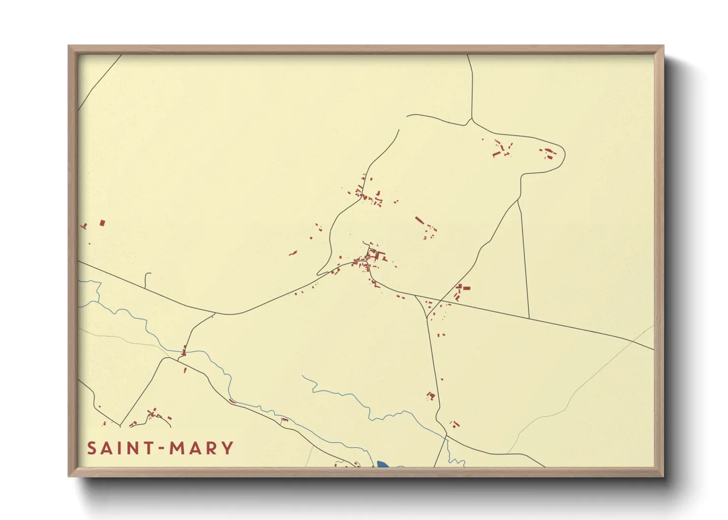 Une affiche de carte sur Saint-Mary