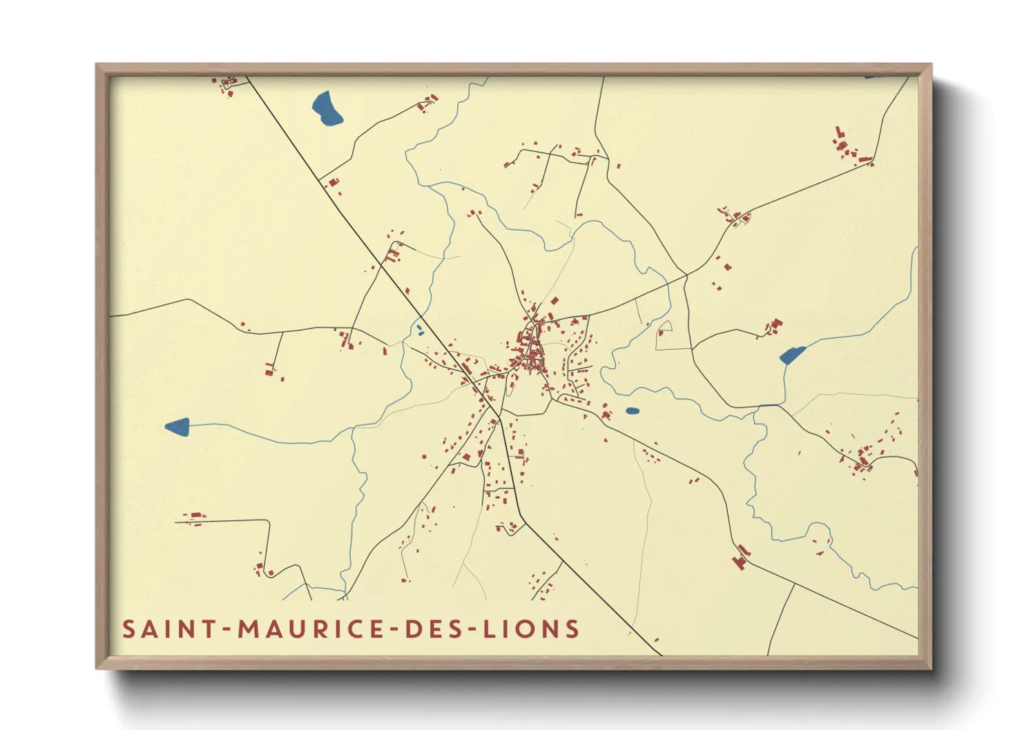 Une affiche de carte sur Saint-Maurice-des-Lions