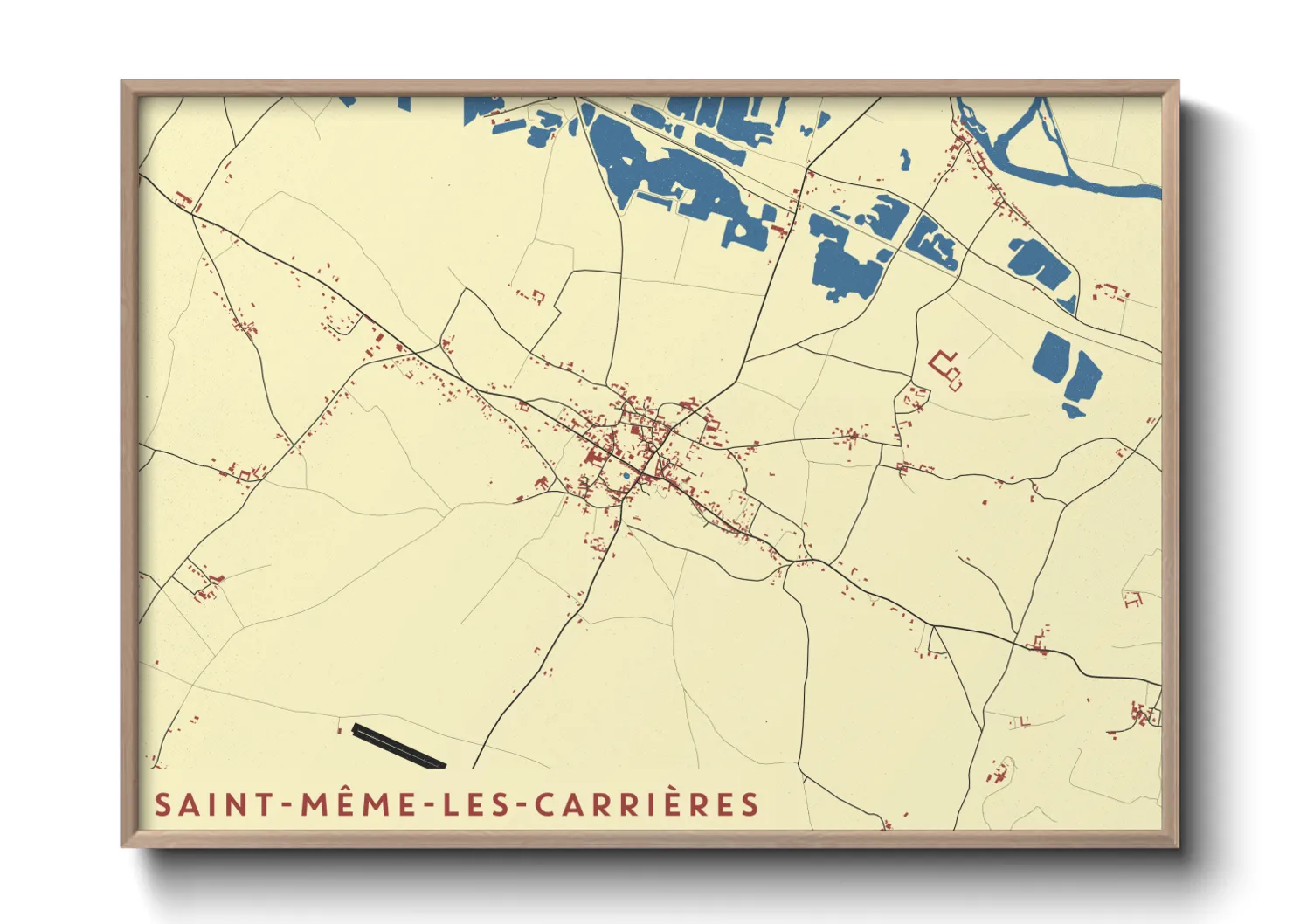 Une affiche de carte sur Saint-Même-les-Carrières