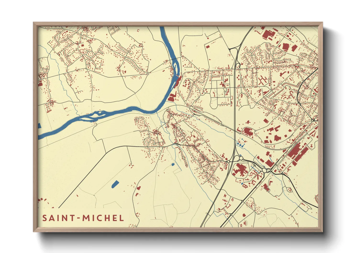Une affiche de carte sur Saint-Michel