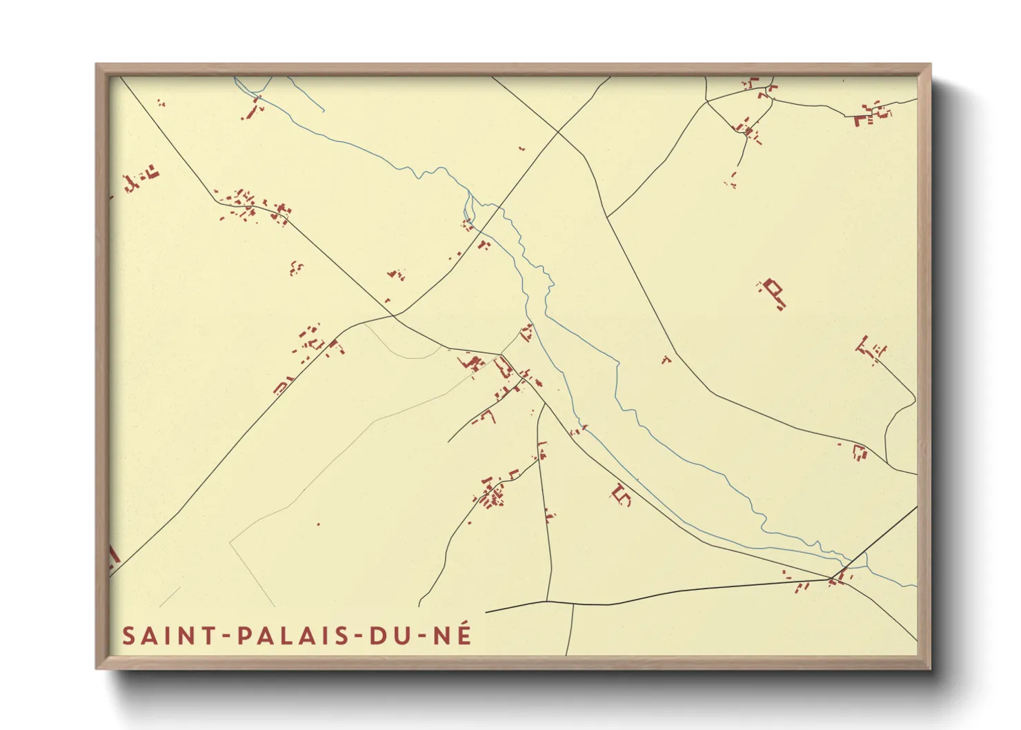 Une affiche de carte sur Saint-Palais-du-Né