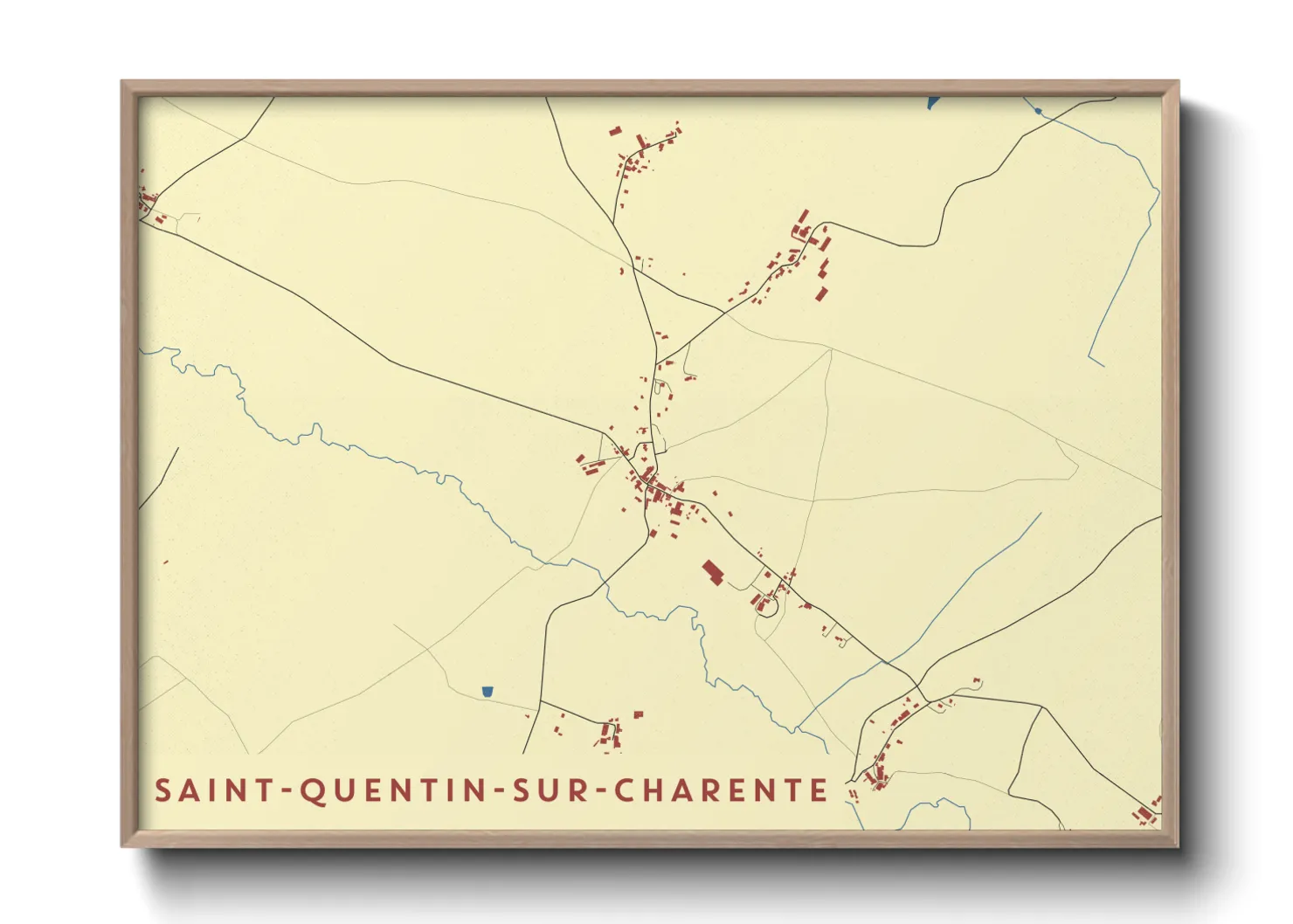 Une affiche de carte sur Saint-Quentin-sur-Charente