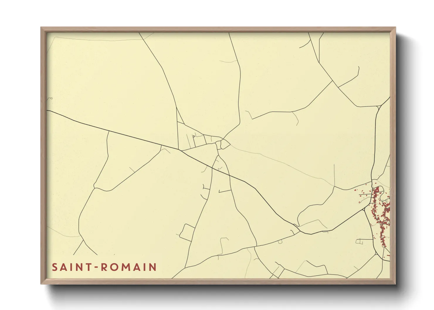 Une affiche de carte sur Saint-Romain
