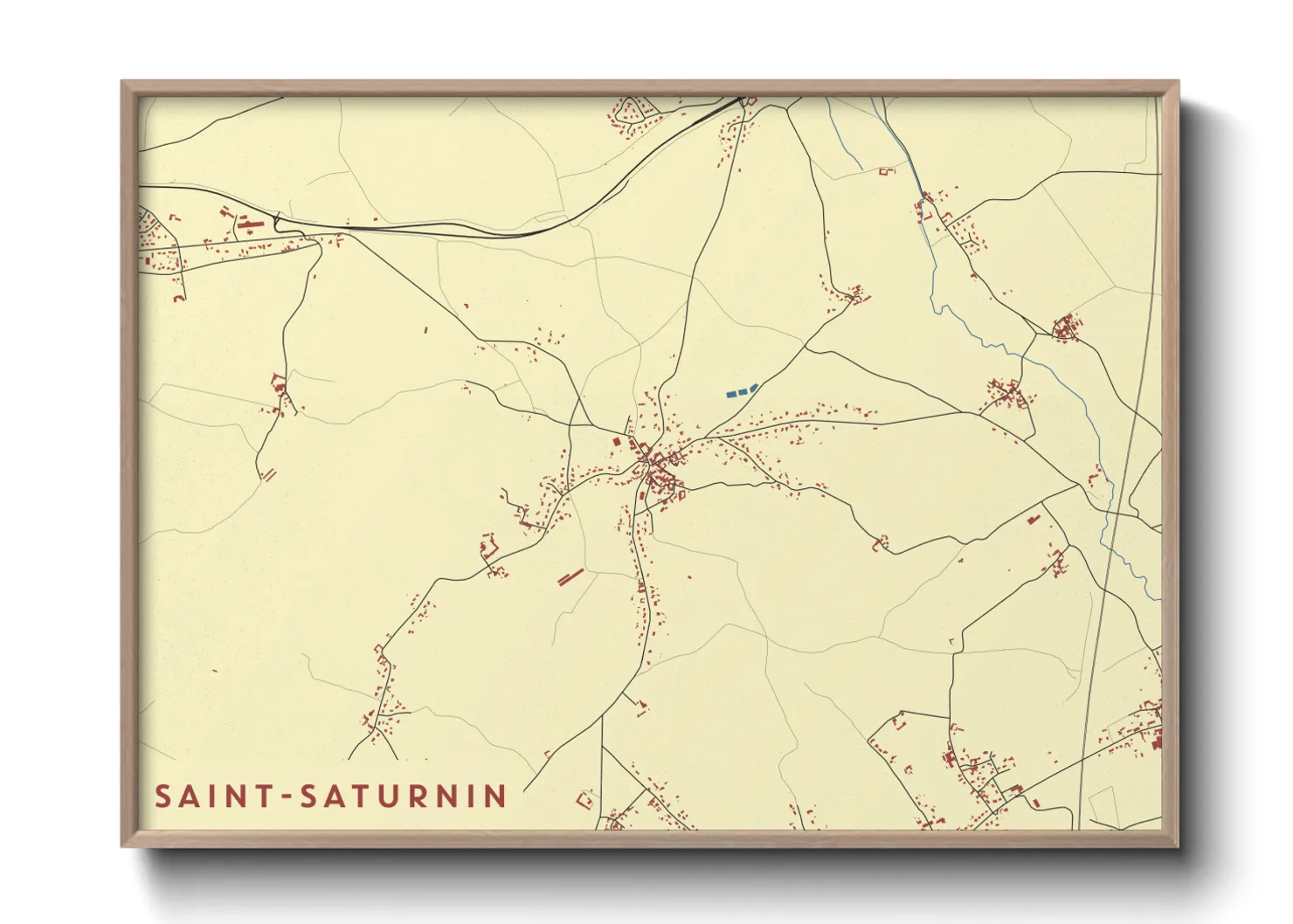 Une affiche de carte sur Saint-Saturnin