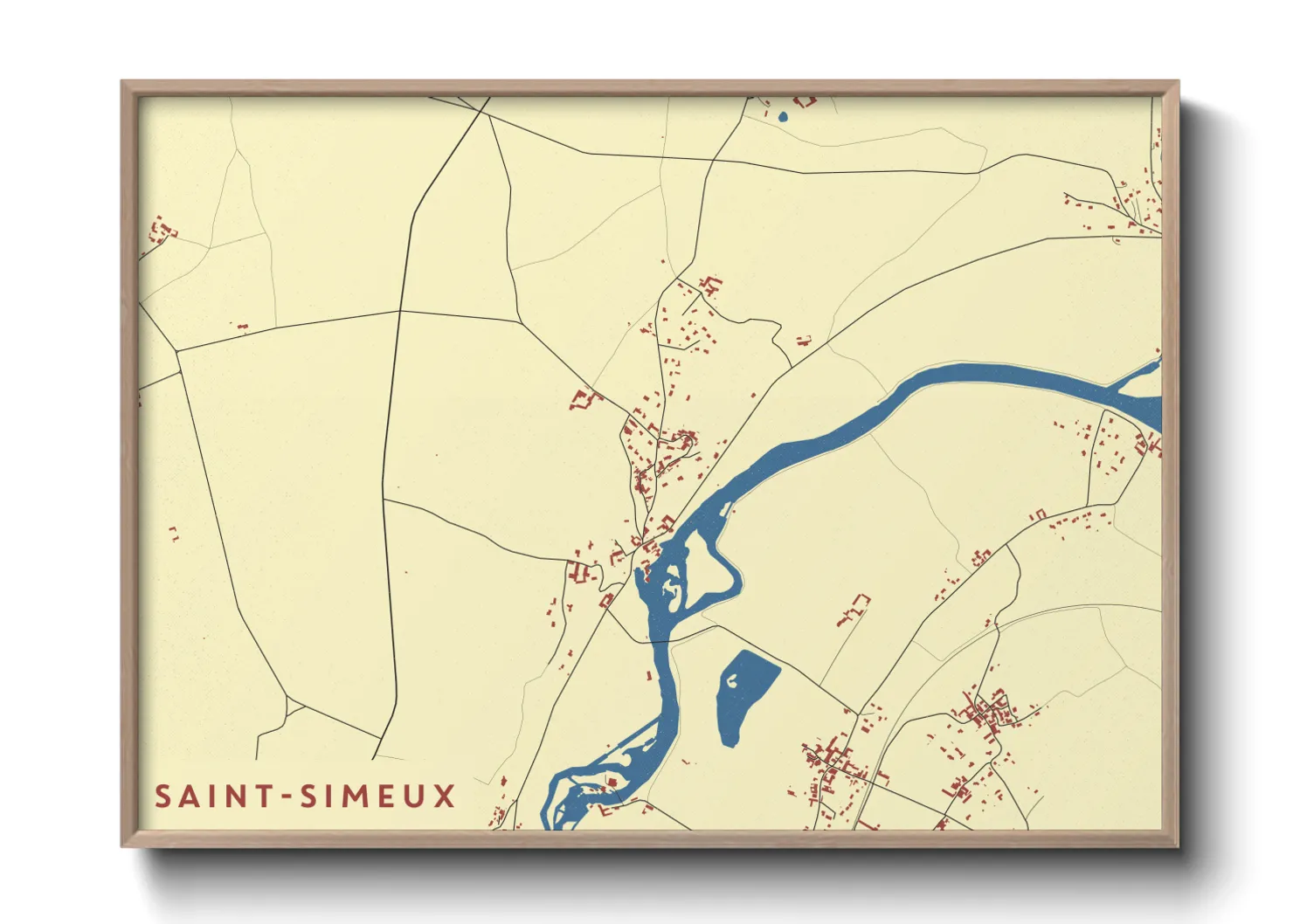 Une affiche de carte sur Saint-Simeux