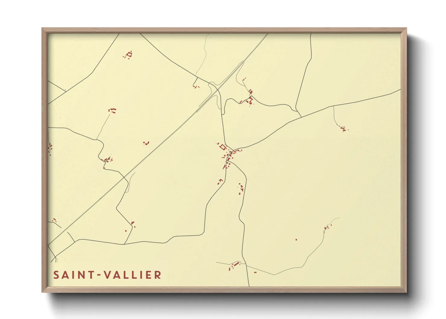 Une affiche de carte sur Saint-Vallier