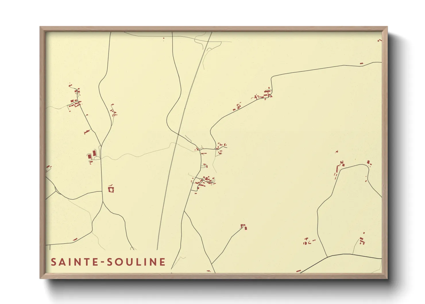 Une affiche de carte sur Sainte-Souline