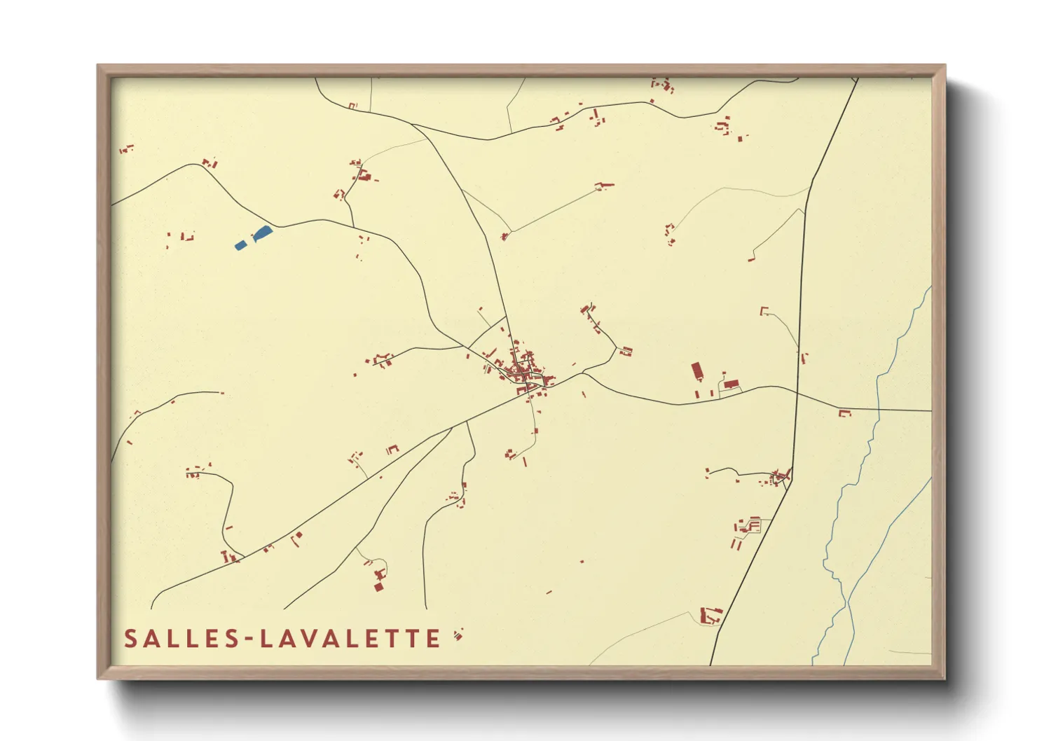 Une affiche de carte sur Salles-Lavalette