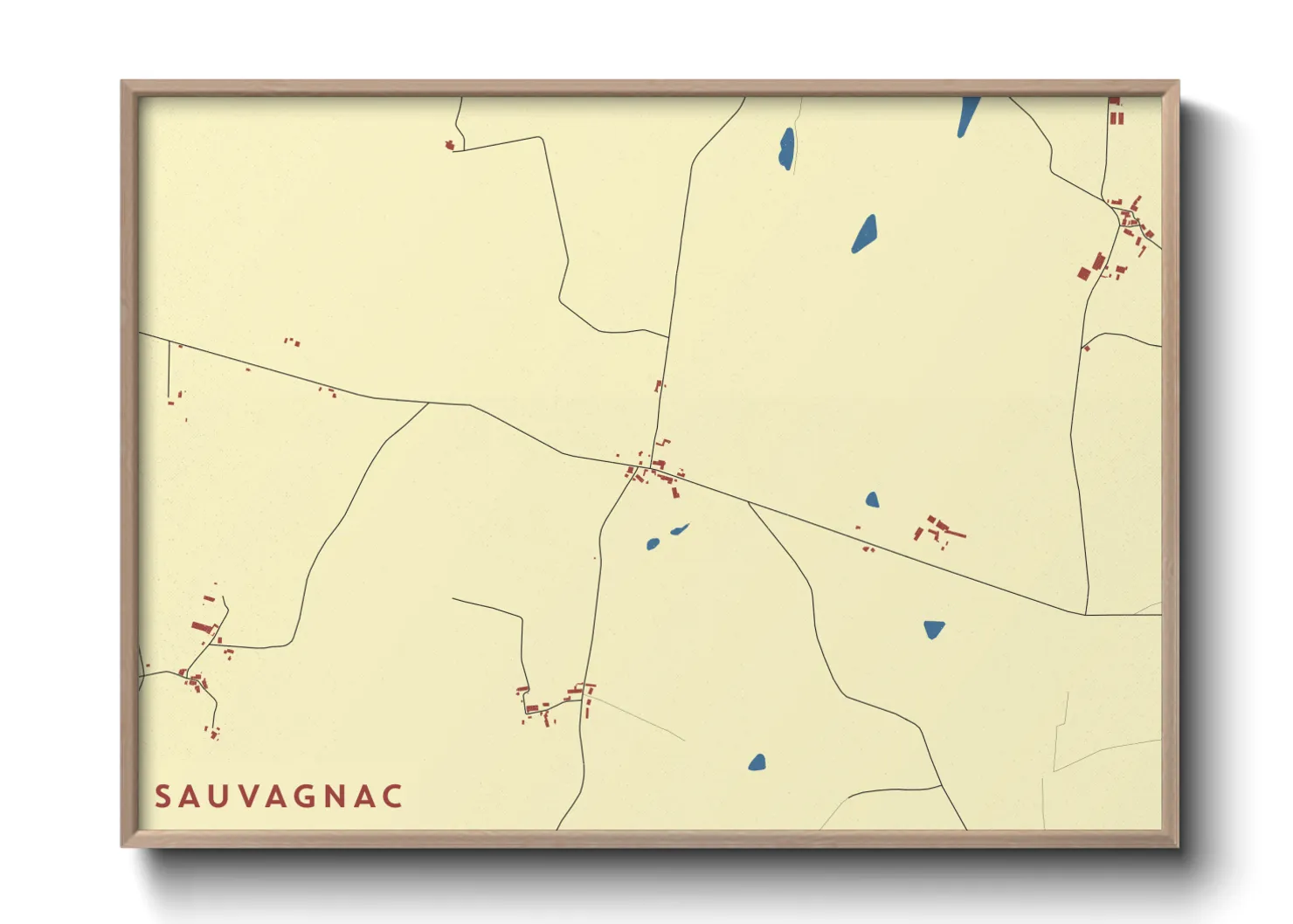 Une affiche de carte sur Sauvagnac