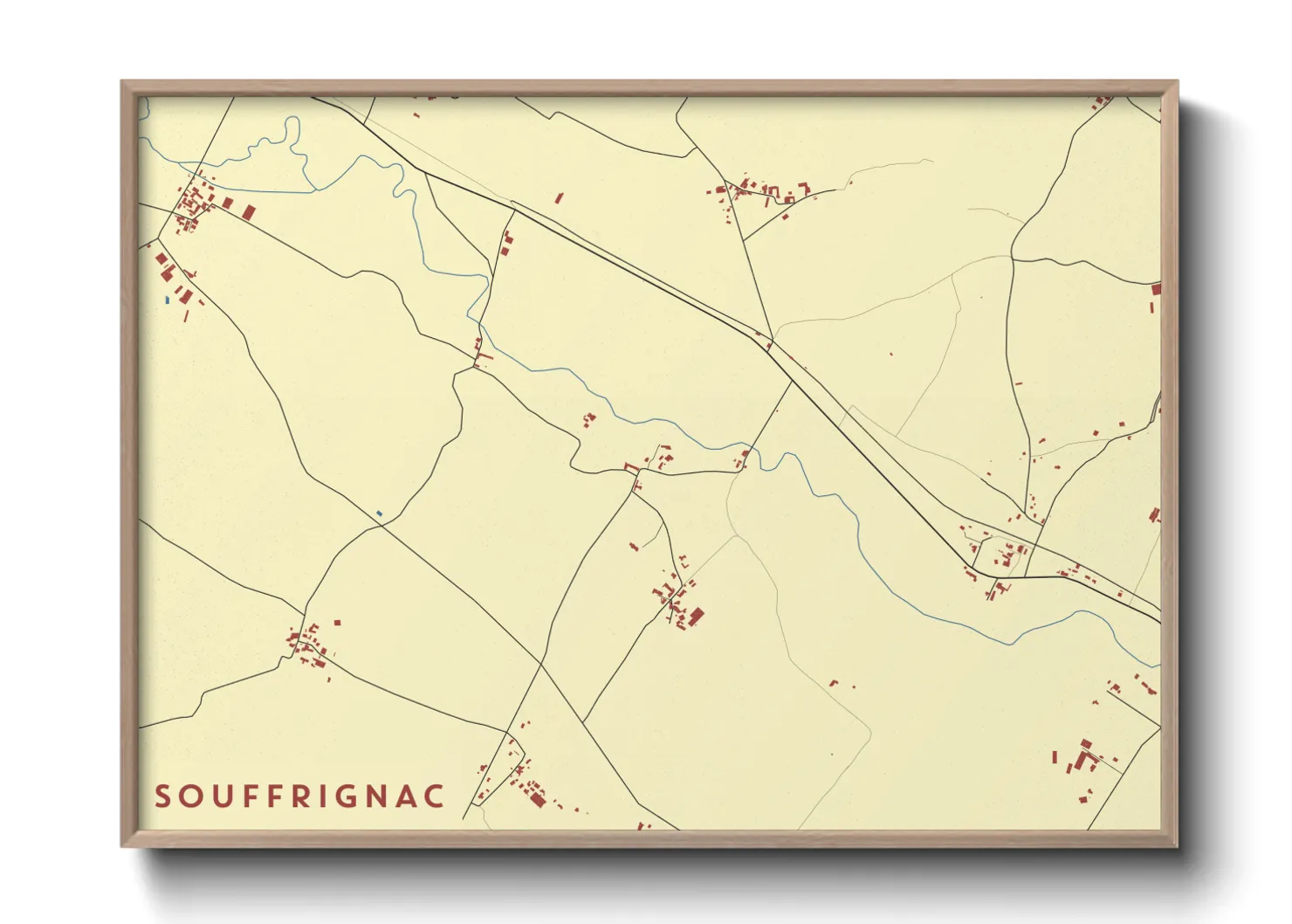 Une affiche de carte sur Souffrignac