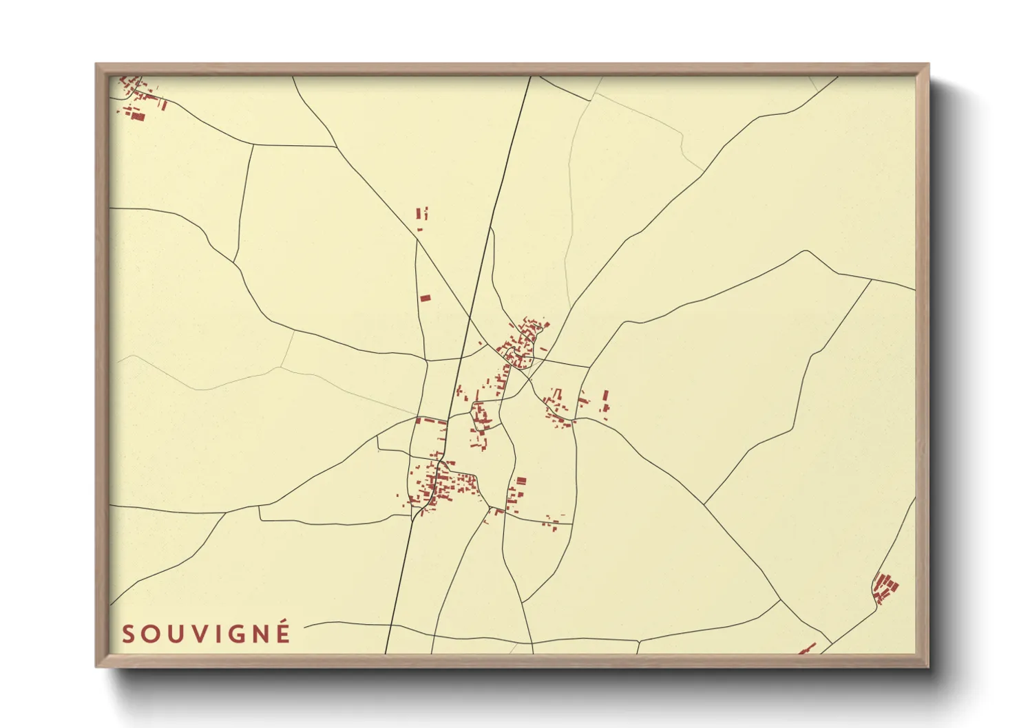 Une affiche de carte sur Souvigné