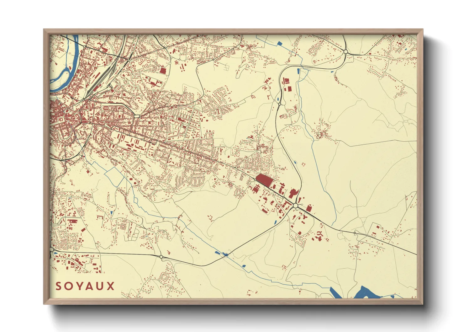 Une affiche de carte sur Soyaux