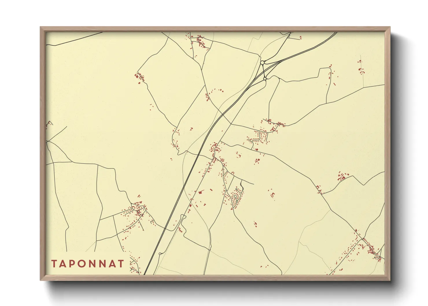 Une affiche de carte sur Taponnat