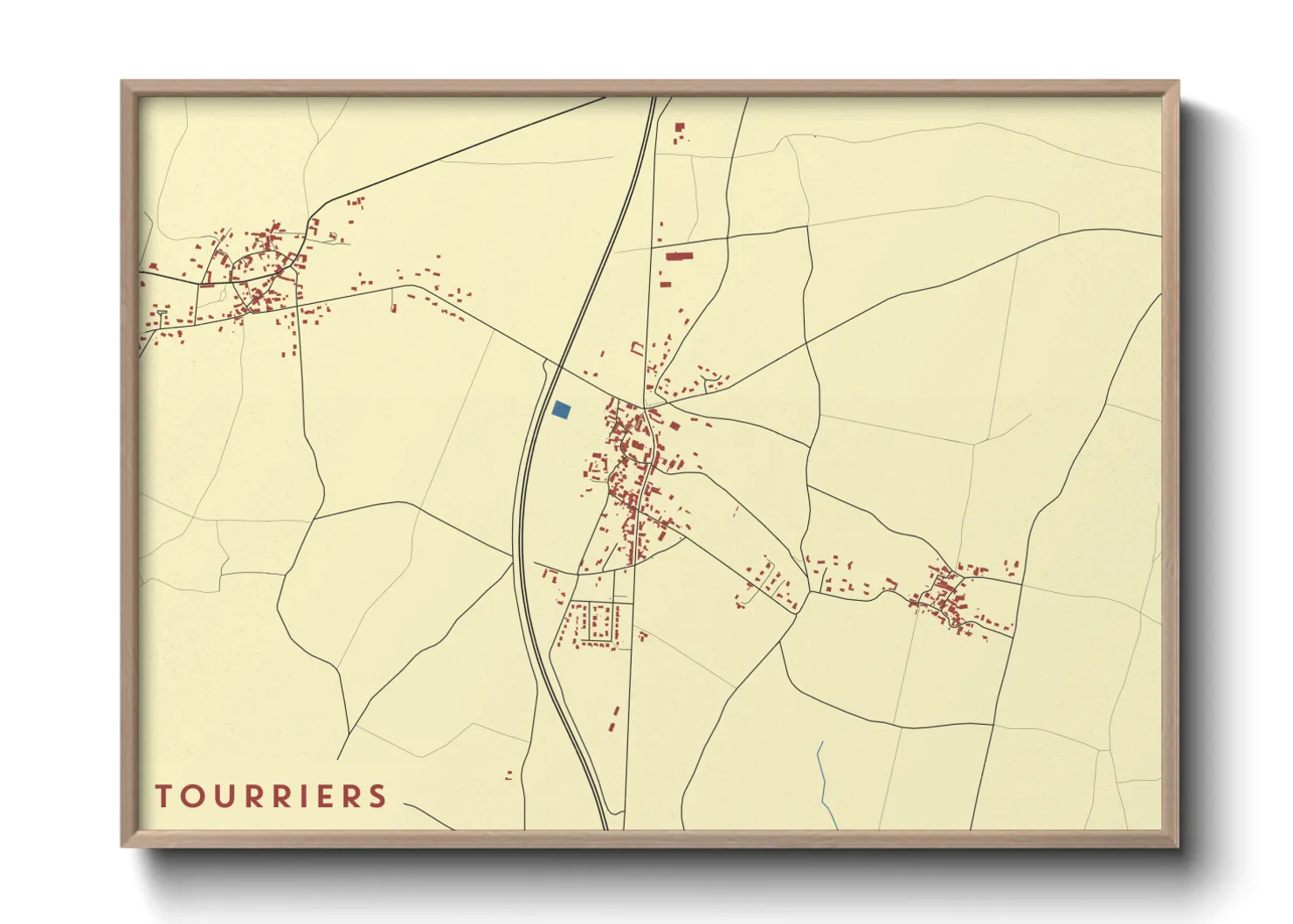 Une affiche de carte sur Tourriers