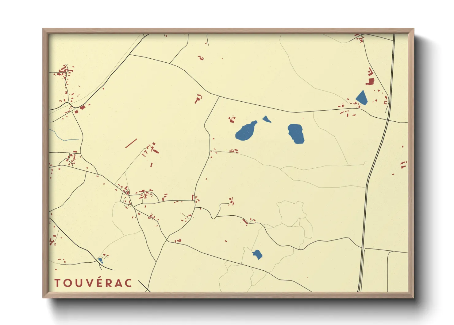 Une affiche de carte sur Touvérac