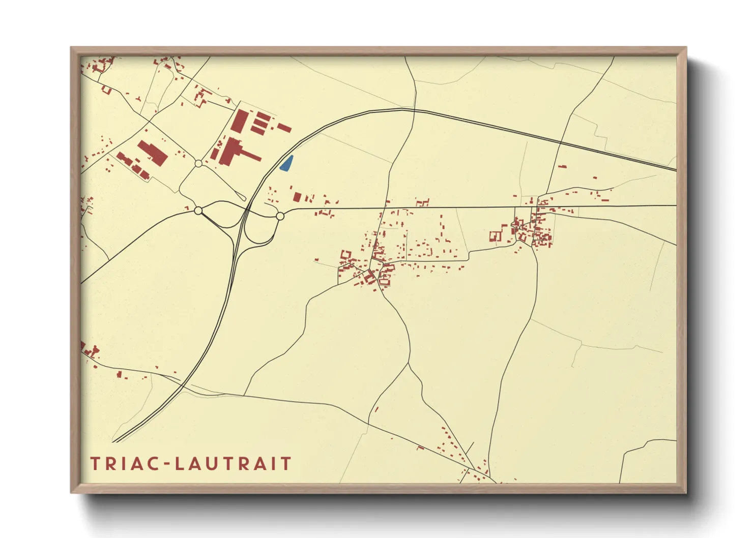 Une affiche de carte sur Triac-Lautrait