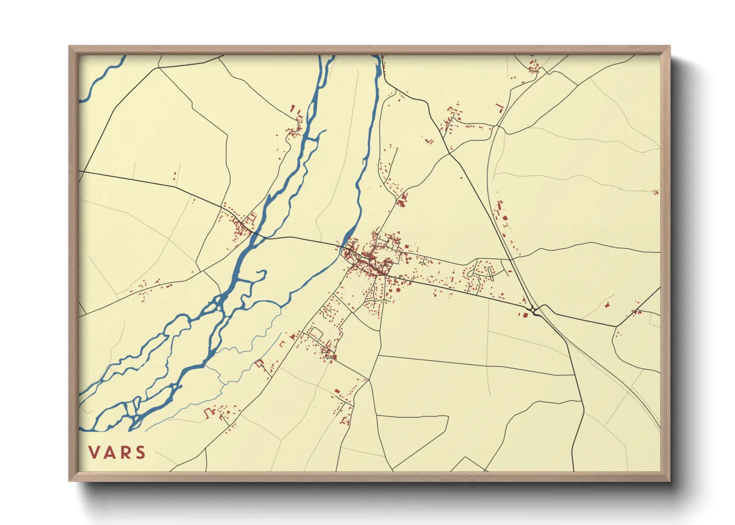 Une affiche de carte sur Vars