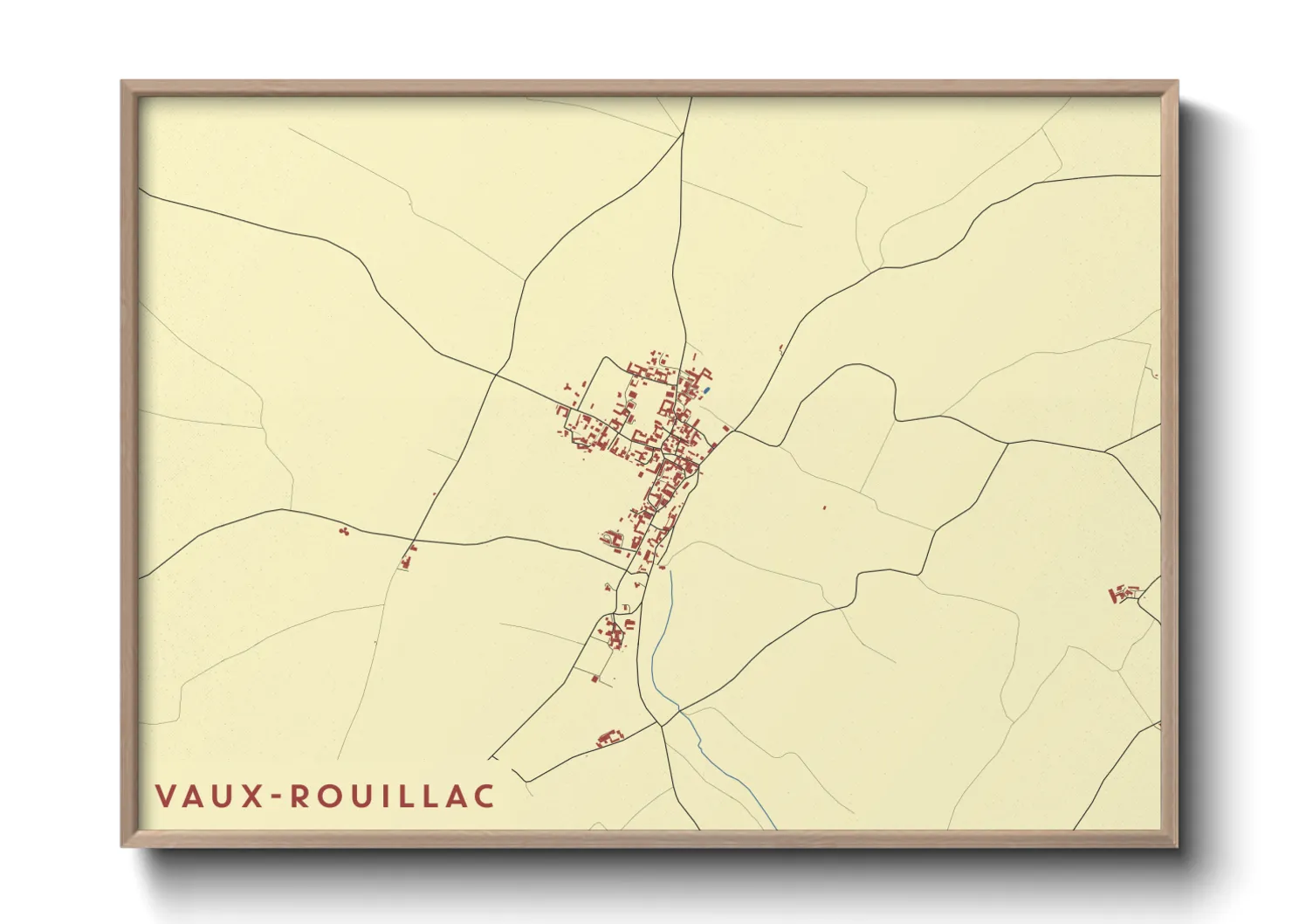 Une affiche de carte sur Vaux-Rouillac