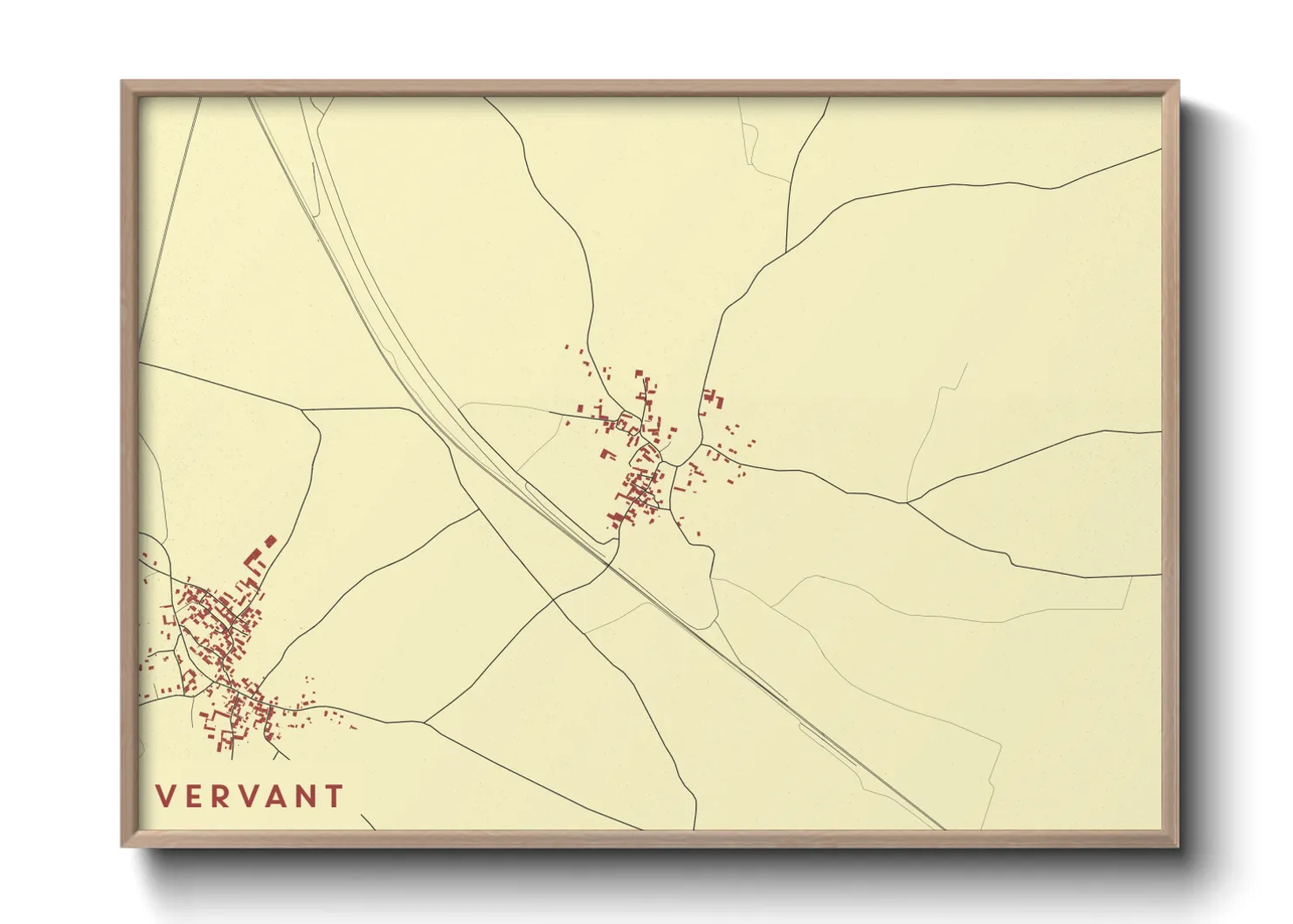Une affiche de carte sur Vervant