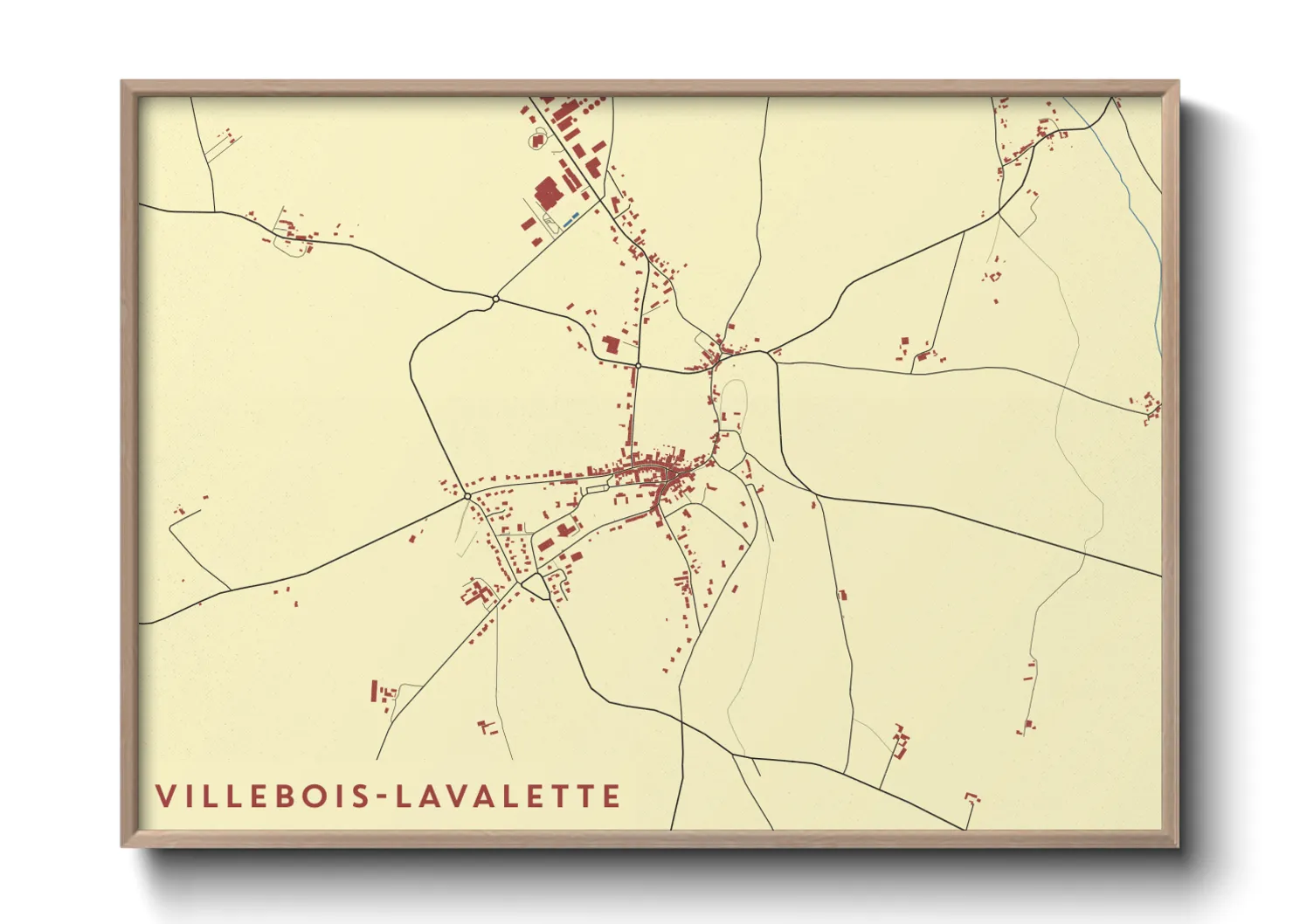 Une affiche de carte sur Villebois-Lavalette