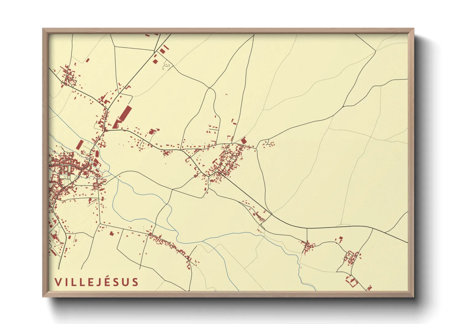 Une affiche de carte sur Villejésus