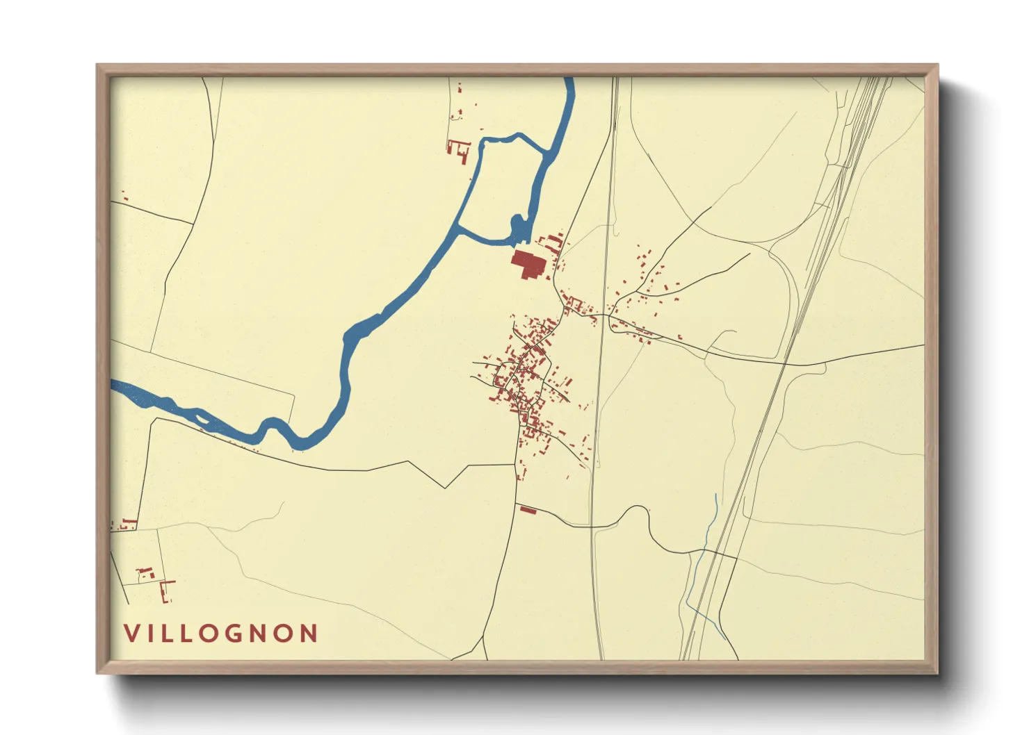 Une affiche de carte sur Villognon