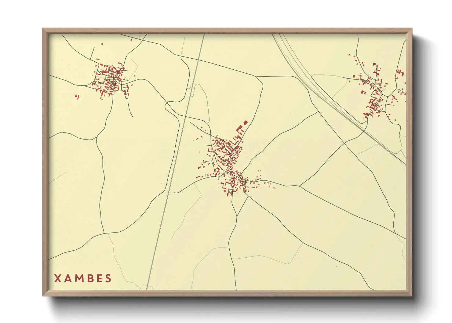Une affiche de carte sur Xambes