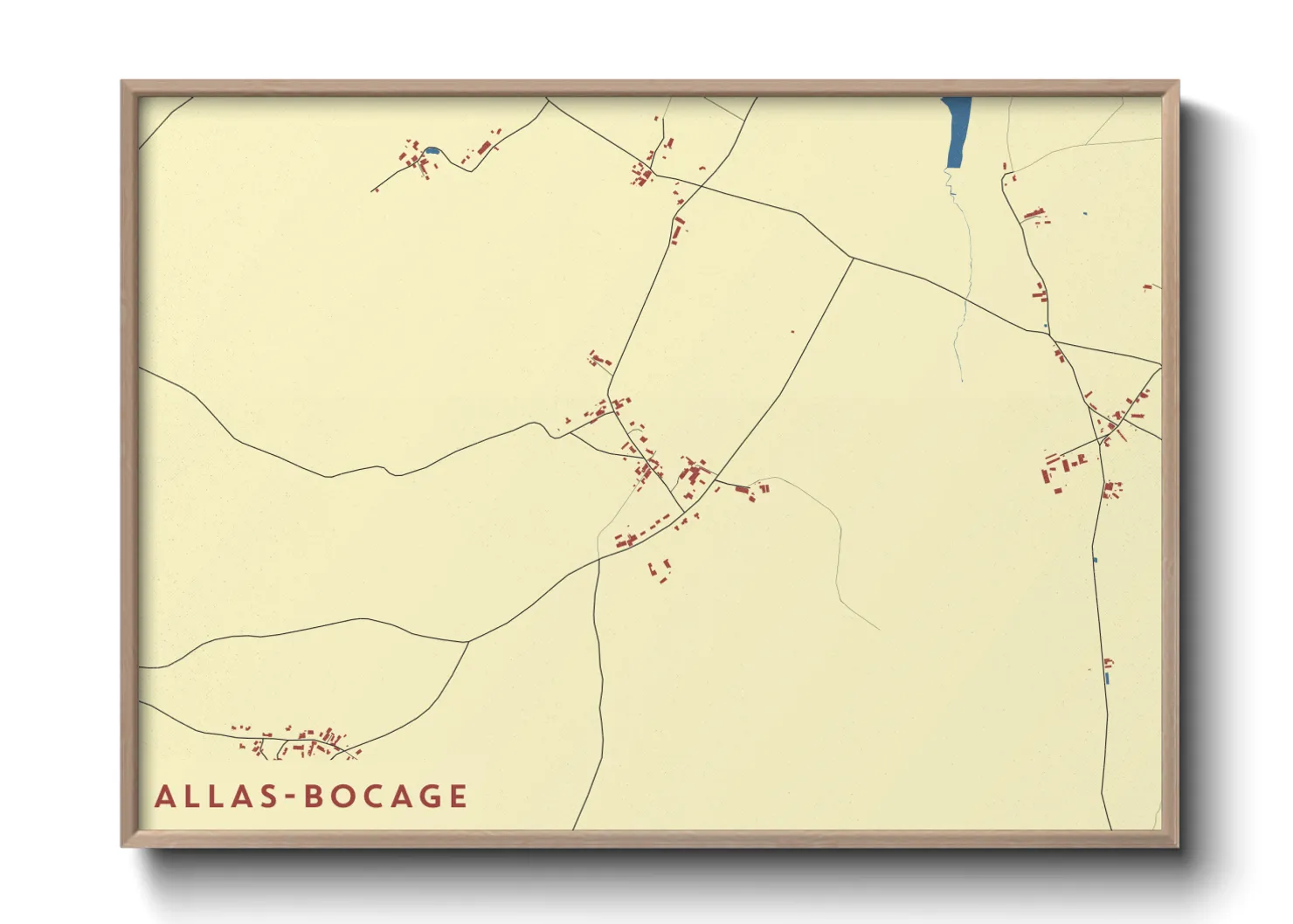 Une affiche de carte sur Allas-Bocage