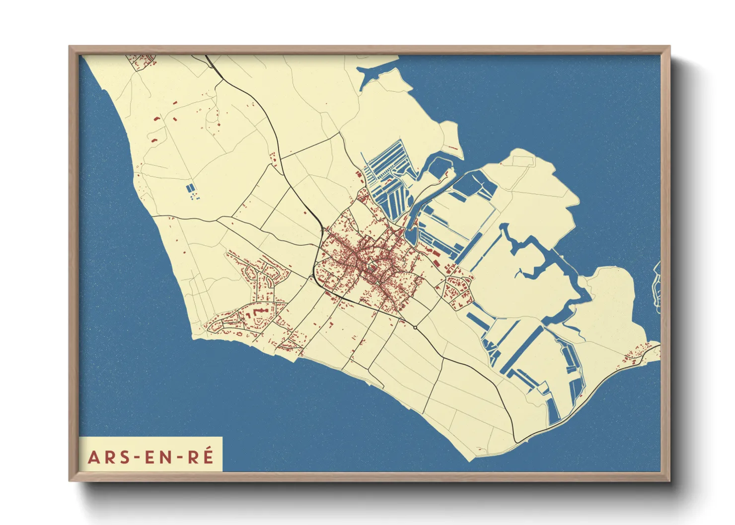 Une affiche de carte sur Ars-en-Ré