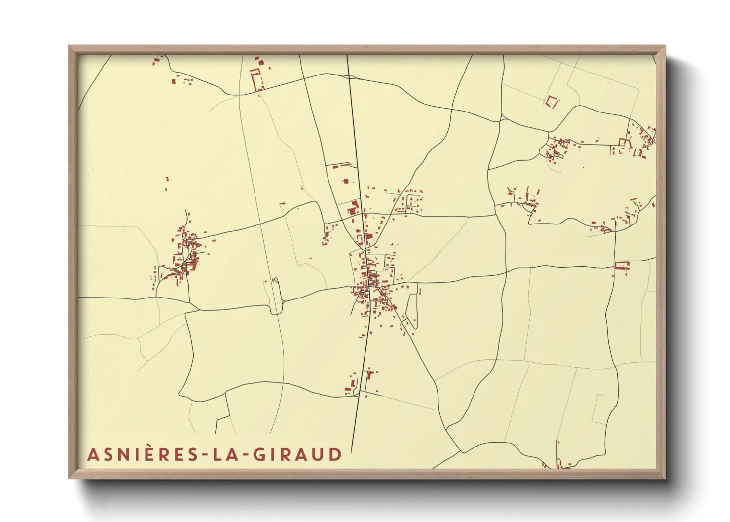 Une affiche de carte sur Asnières-la-Giraud