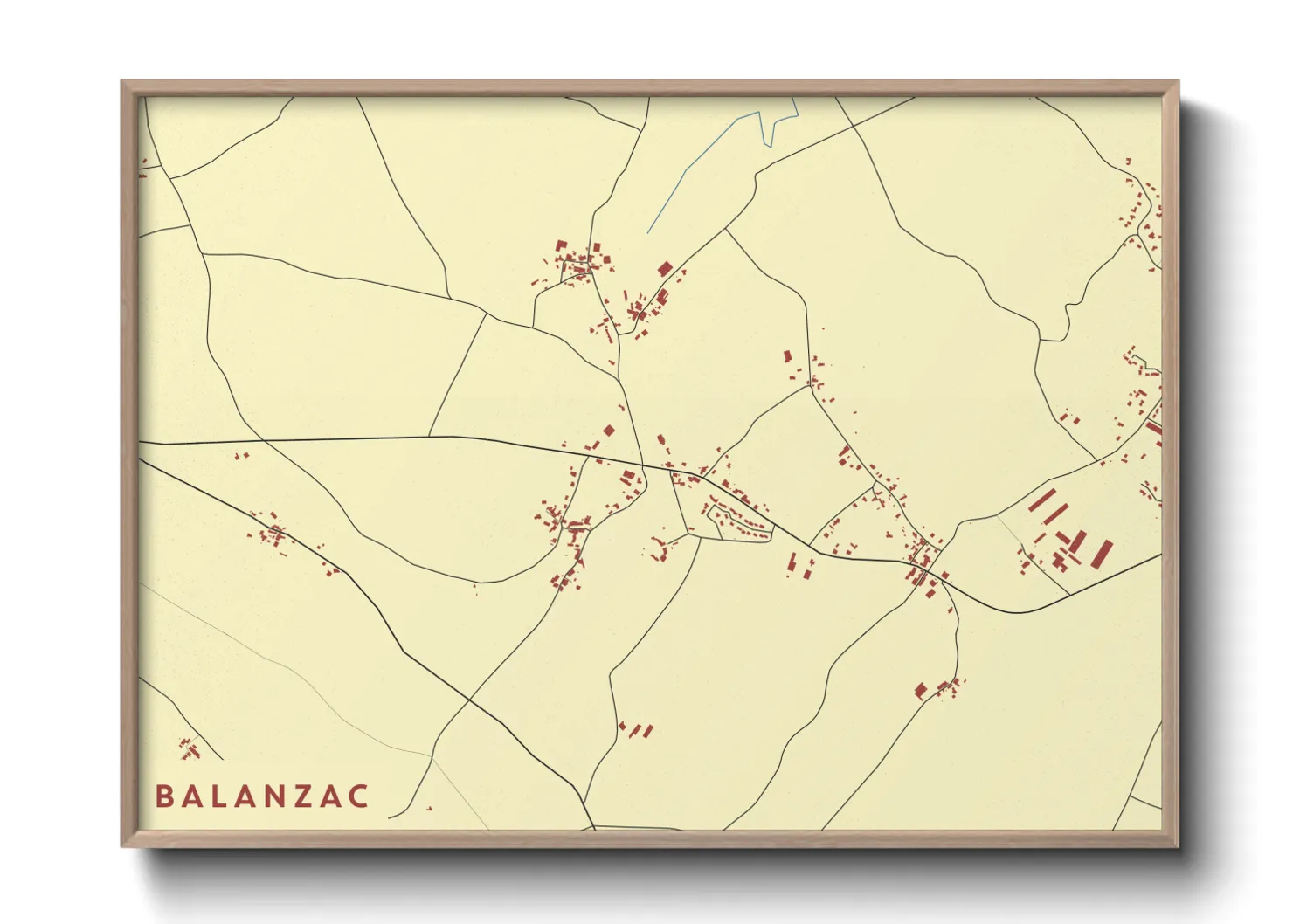 Une affiche de carte sur Balanzac