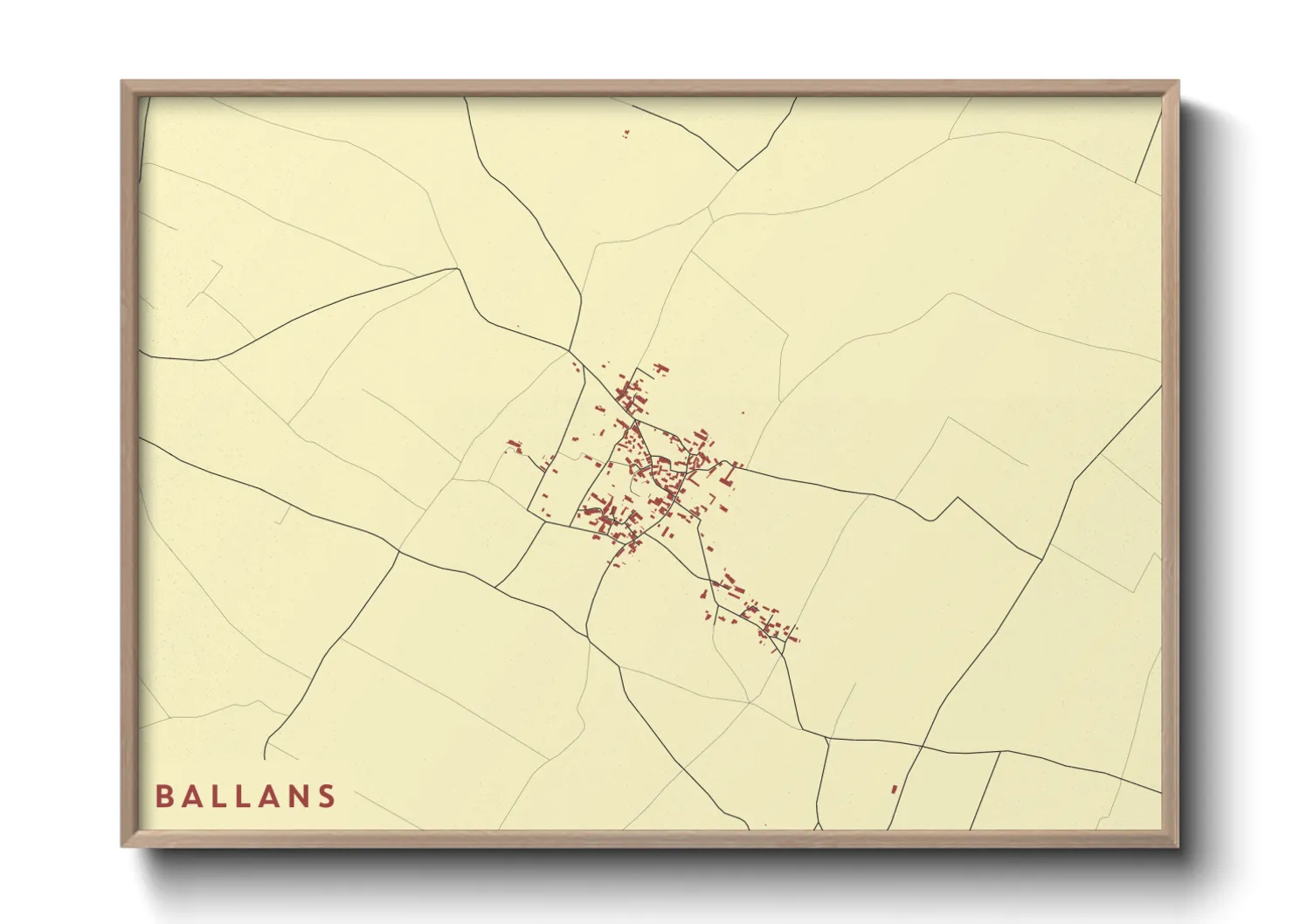 Une affiche de carte sur Ballans