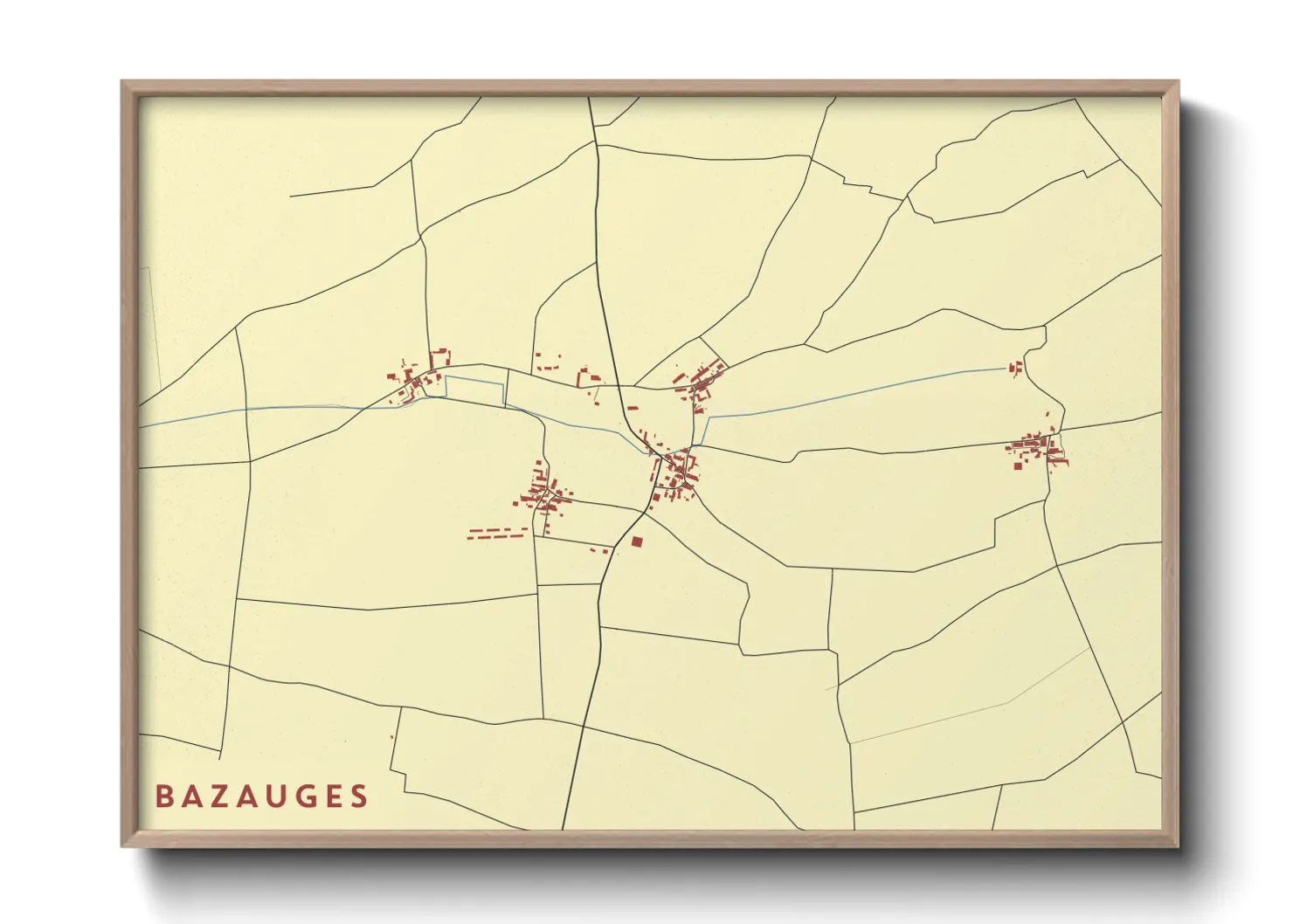 Une affiche de carte sur Bazauges