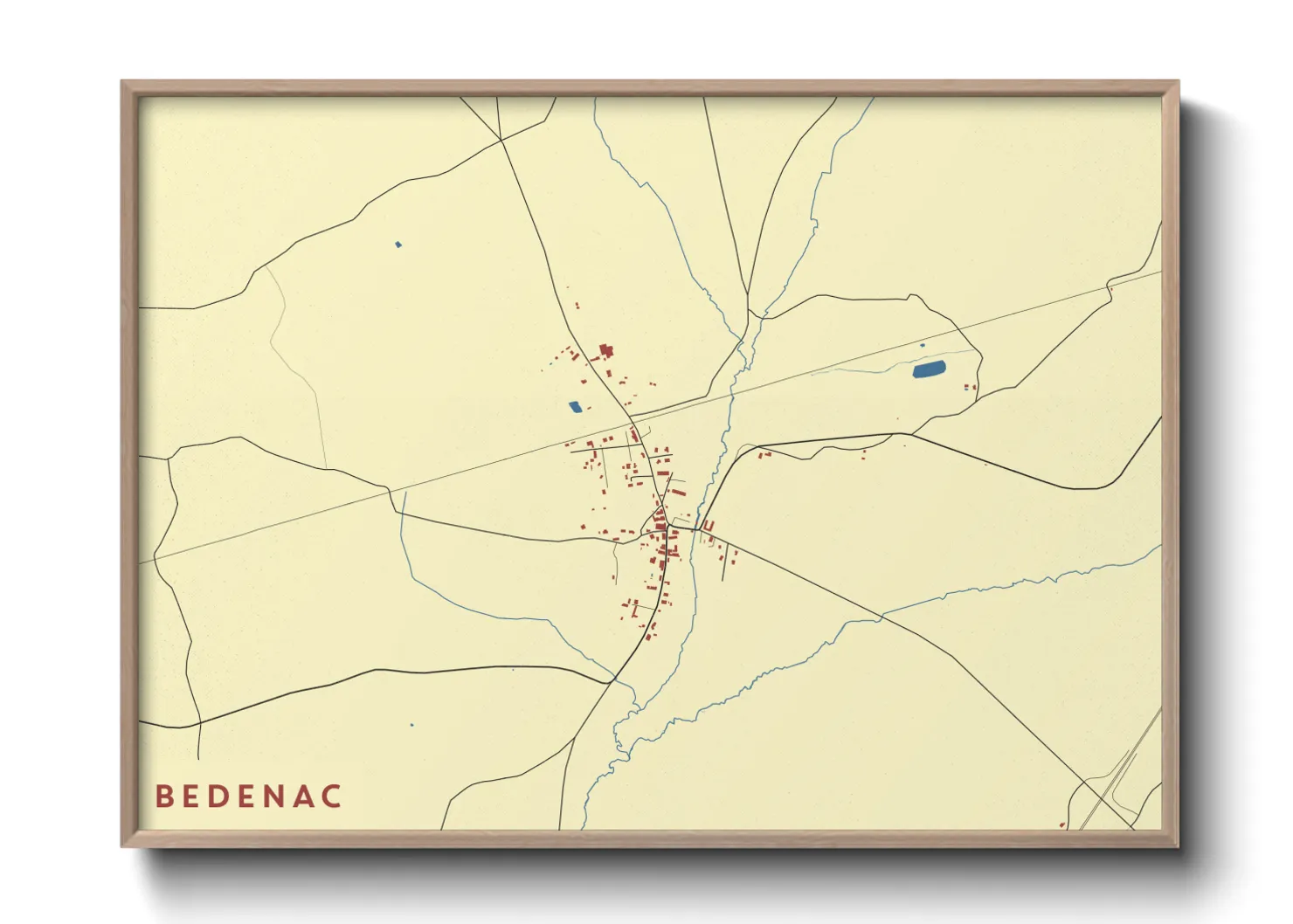 Une affiche de carte sur Bedenac