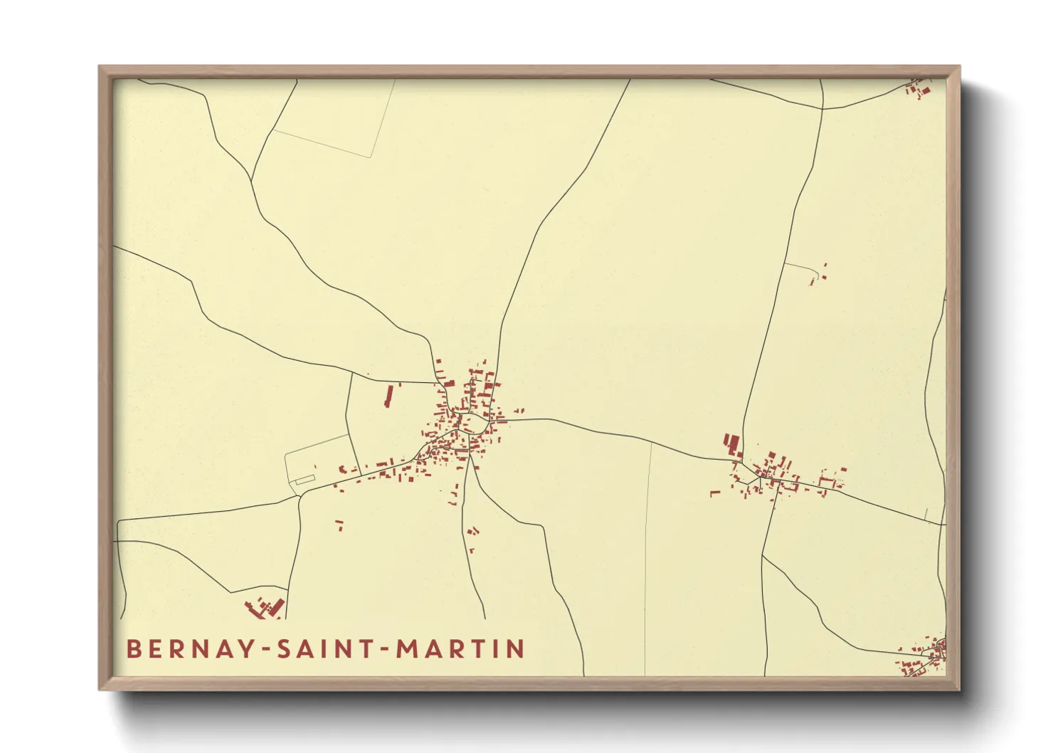 Une affiche de carte sur Bernay-Saint-Martin