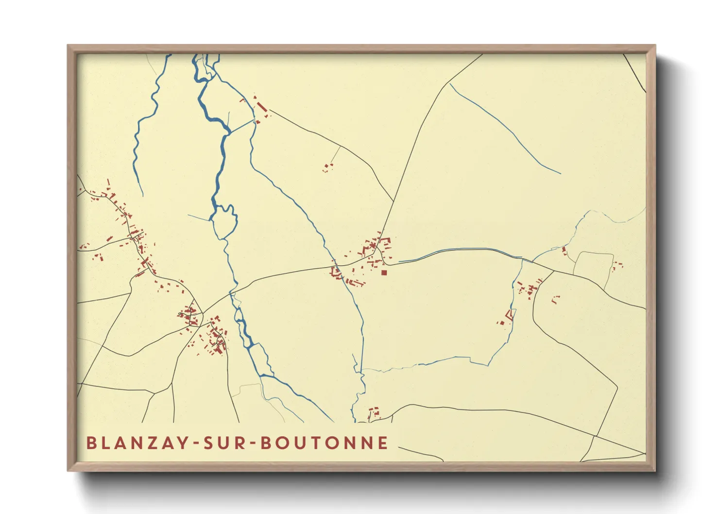 Une affiche de carte sur Blanzay-sur-Boutonne