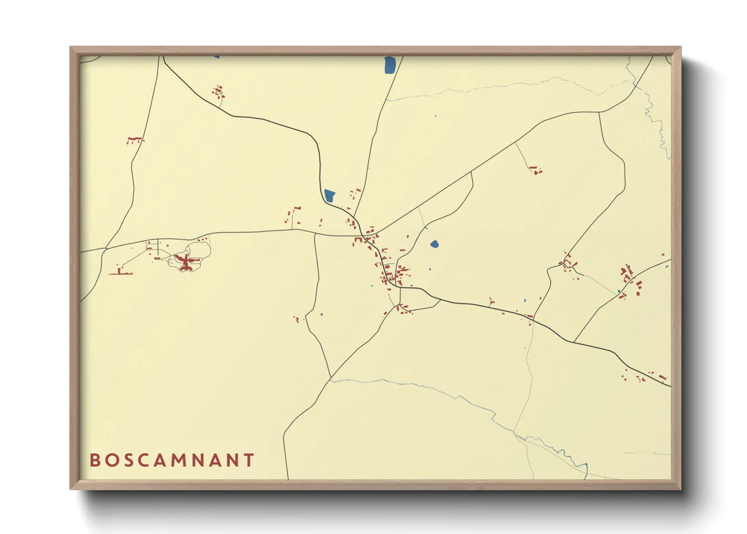 Une affiche de carte sur Boscamnant