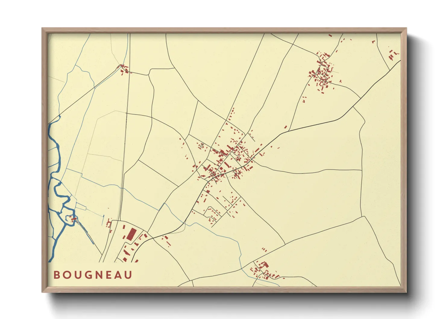 Une affiche de carte sur Bougneau