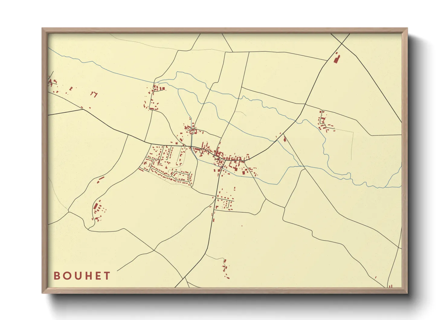 Une affiche de carte sur Bouhet