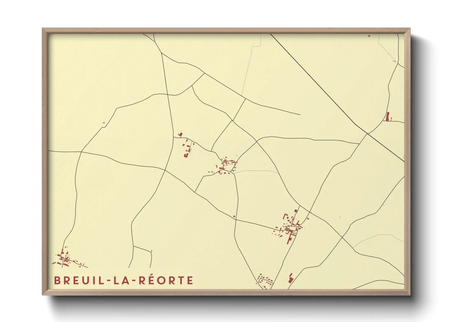 Une affiche de carte sur Breuil-la-Réorte