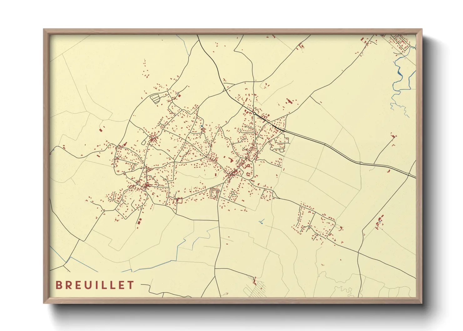 Une affiche de carte sur Breuillet