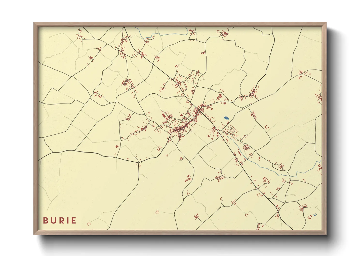 Une affiche de carte sur Burie