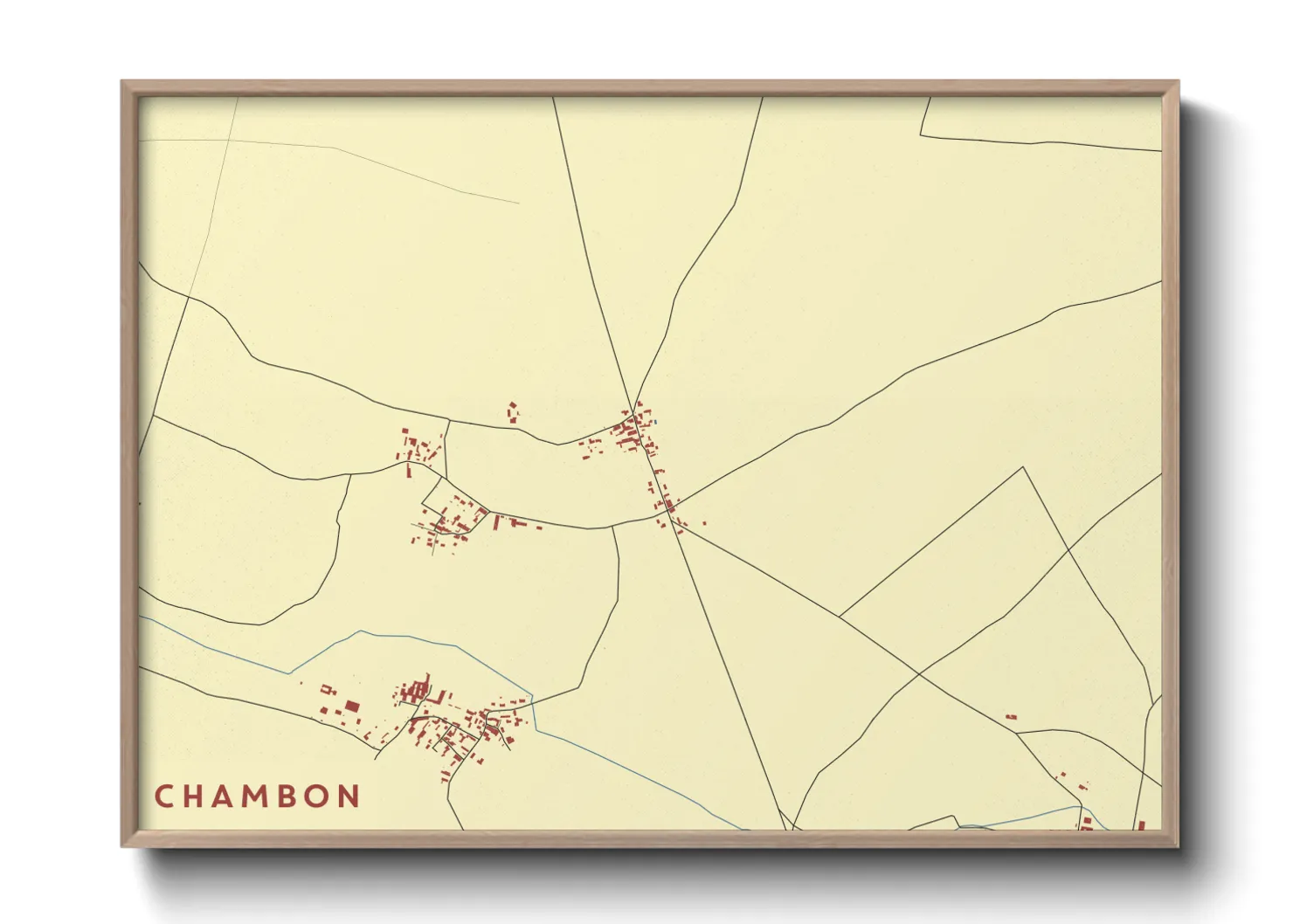 Une affiche de carte sur Chambon