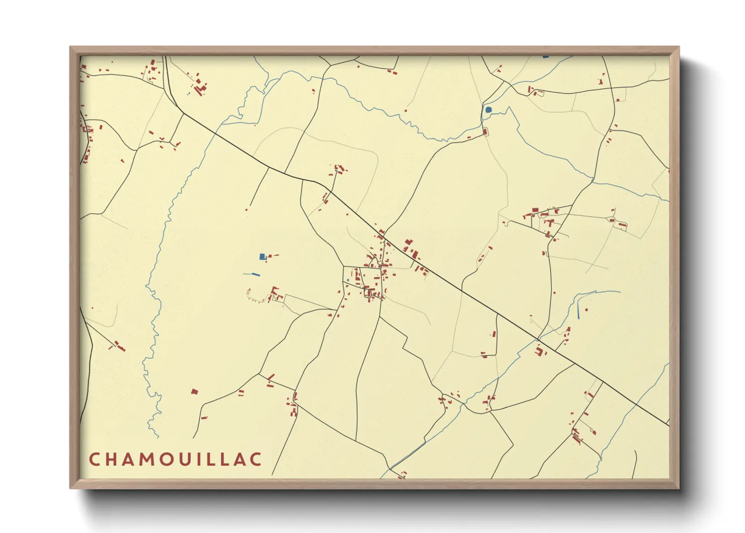 Une affiche de carte sur Chamouillac