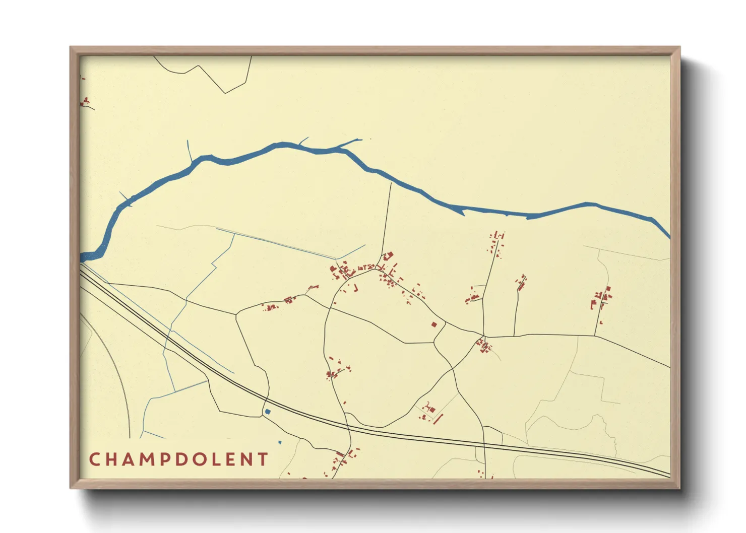 Une affiche de carte sur Champdolent