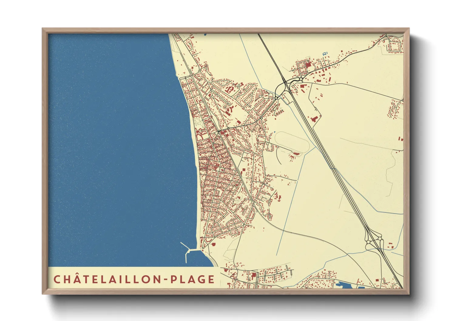 Une affiche de carte sur Châtelaillon-Plage