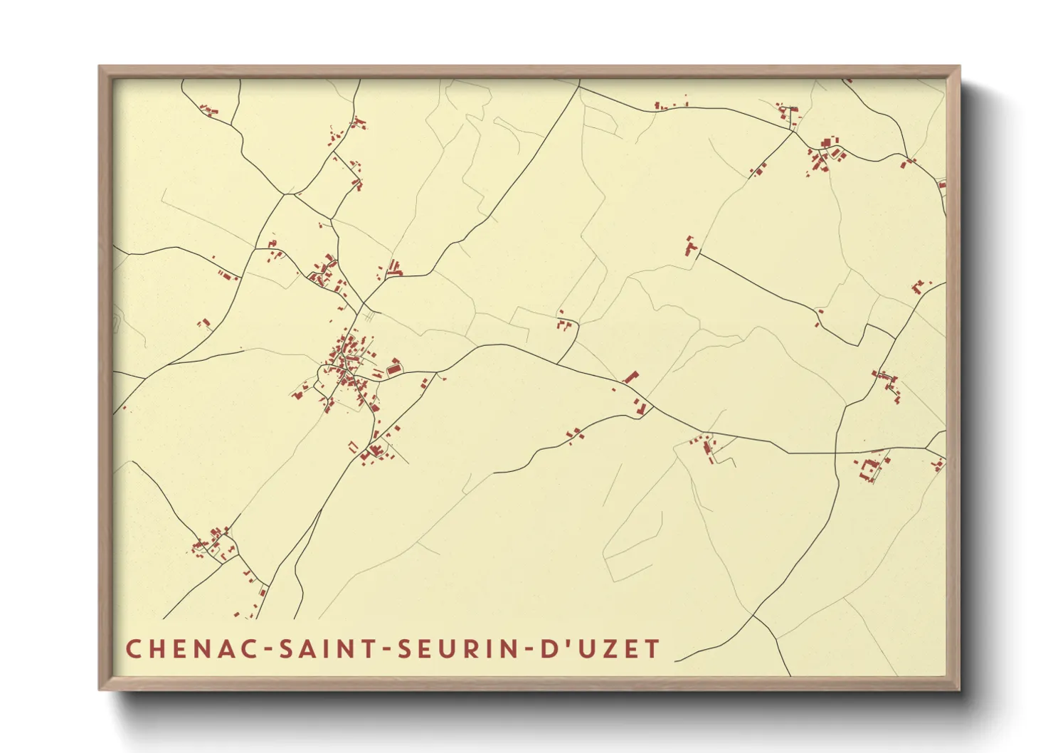 Une affiche de carte sur Chenac-Saint-Seurin-d'Uzet