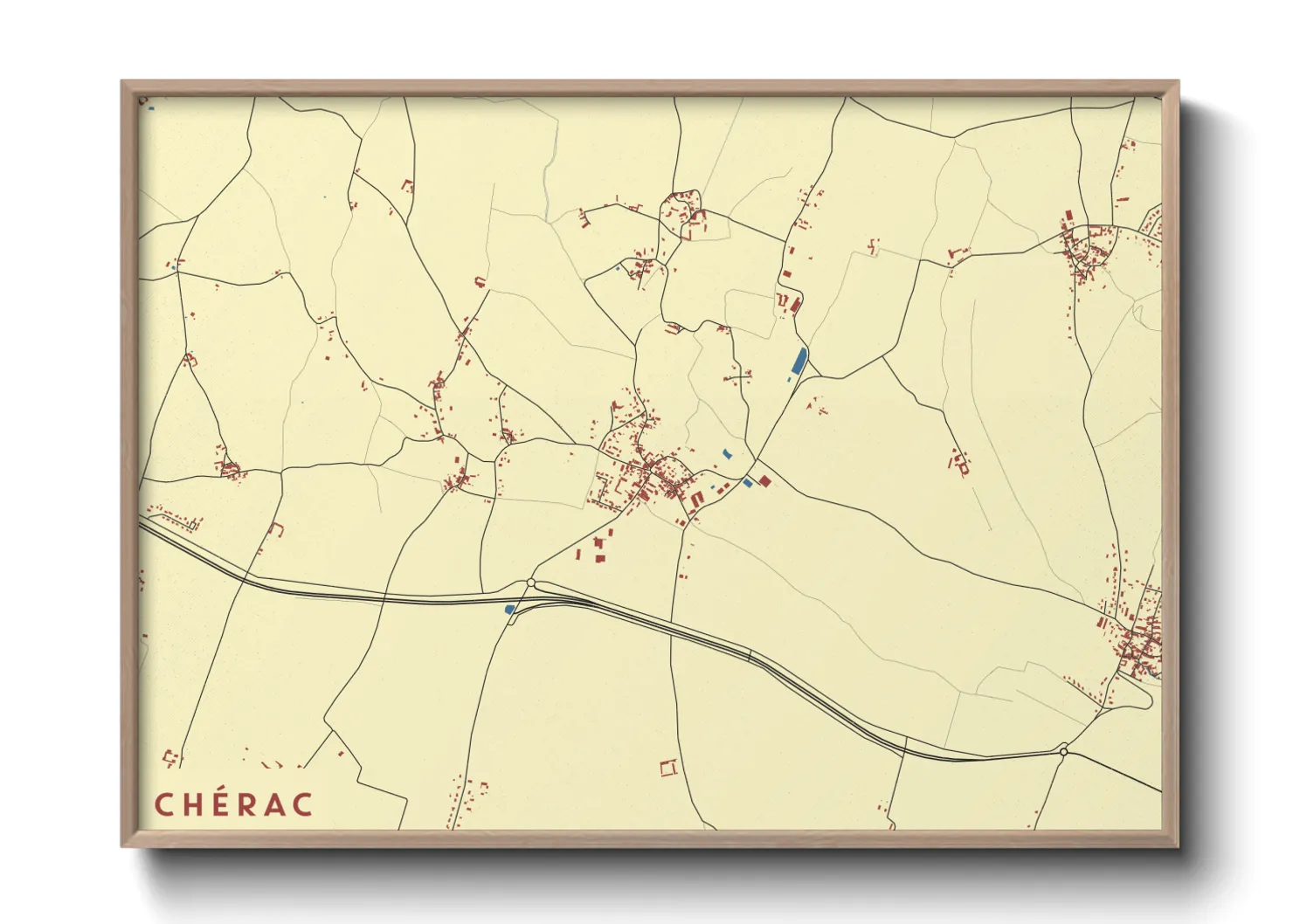 Une affiche de carte sur Chérac